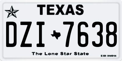 TX license plate DZI7638