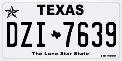 TX license plate DZI7639