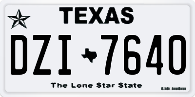 TX license plate DZI7640