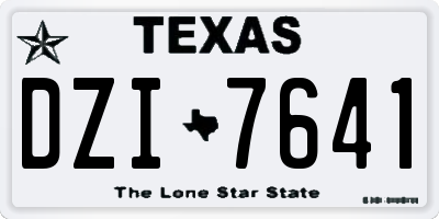 TX license plate DZI7641