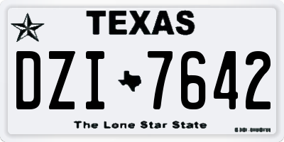 TX license plate DZI7642