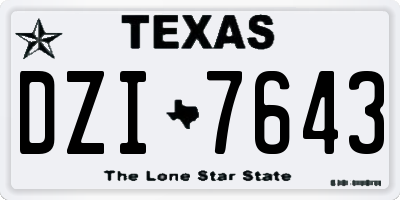TX license plate DZI7643