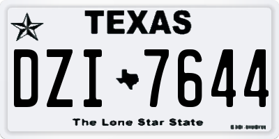 TX license plate DZI7644