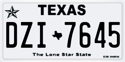 TX license plate DZI7645