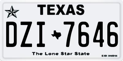 TX license plate DZI7646