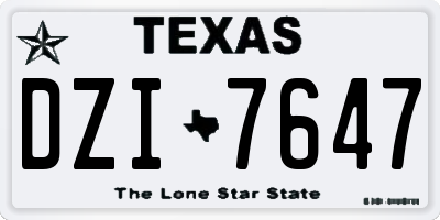 TX license plate DZI7647