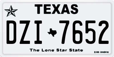 TX license plate DZI7652