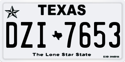 TX license plate DZI7653