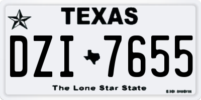 TX license plate DZI7655