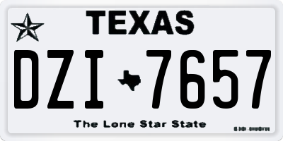 TX license plate DZI7657