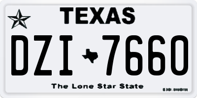 TX license plate DZI7660