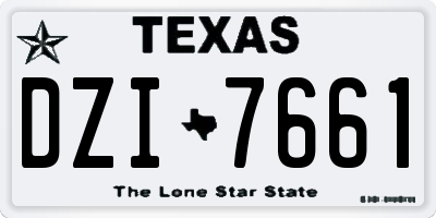 TX license plate DZI7661