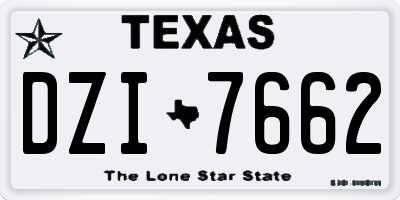 TX license plate DZI7662