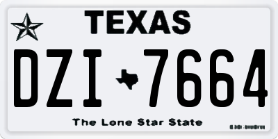 TX license plate DZI7664