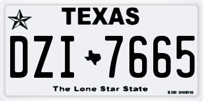 TX license plate DZI7665