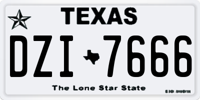 TX license plate DZI7666