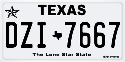 TX license plate DZI7667