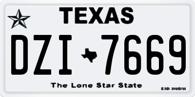 TX license plate DZI7669