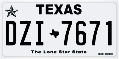 TX license plate DZI7671
