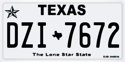 TX license plate DZI7672