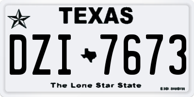 TX license plate DZI7673