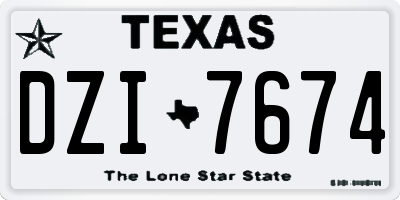TX license plate DZI7674