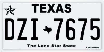 TX license plate DZI7675