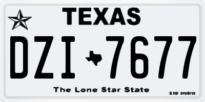 TX license plate DZI7677