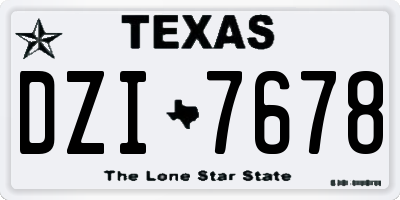 TX license plate DZI7678