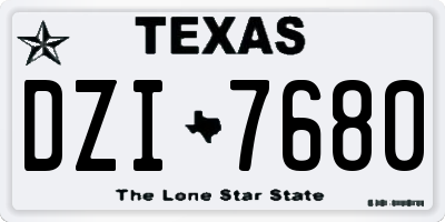TX license plate DZI7680