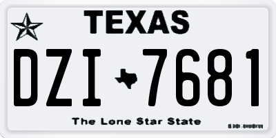 TX license plate DZI7681