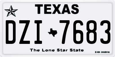 TX license plate DZI7683