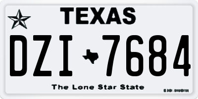 TX license plate DZI7684