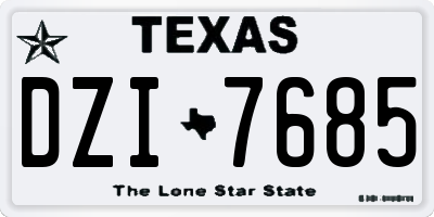 TX license plate DZI7685