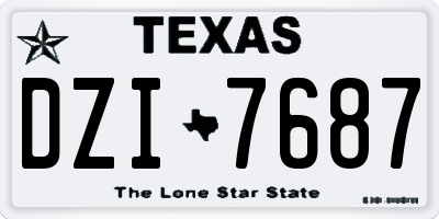 TX license plate DZI7687