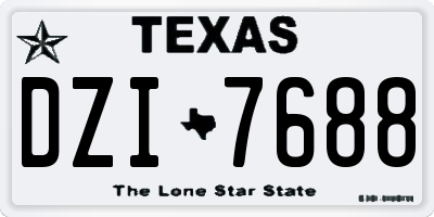 TX license plate DZI7688