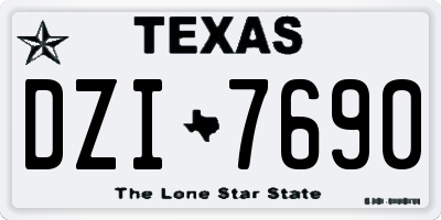 TX license plate DZI7690