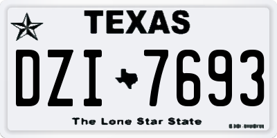 TX license plate DZI7693