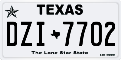 TX license plate DZI7702