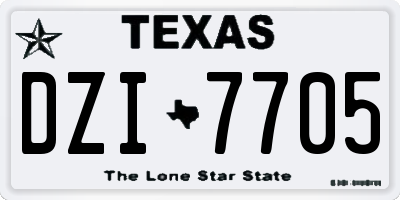 TX license plate DZI7705
