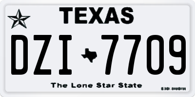 TX license plate DZI7709