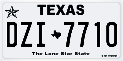 TX license plate DZI7710