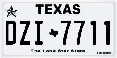 TX license plate DZI7711