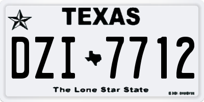 TX license plate DZI7712