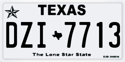 TX license plate DZI7713