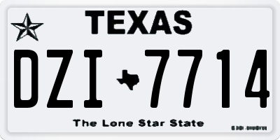 TX license plate DZI7714