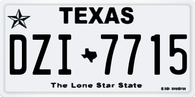 TX license plate DZI7715