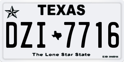 TX license plate DZI7716