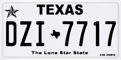 TX license plate DZI7717