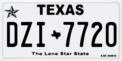 TX license plate DZI7720